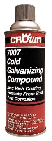 Crown - 13 oz Zinc Cold Galvanizing Compound - Comes in Aerosol, Food Grade - First Tool & Supply