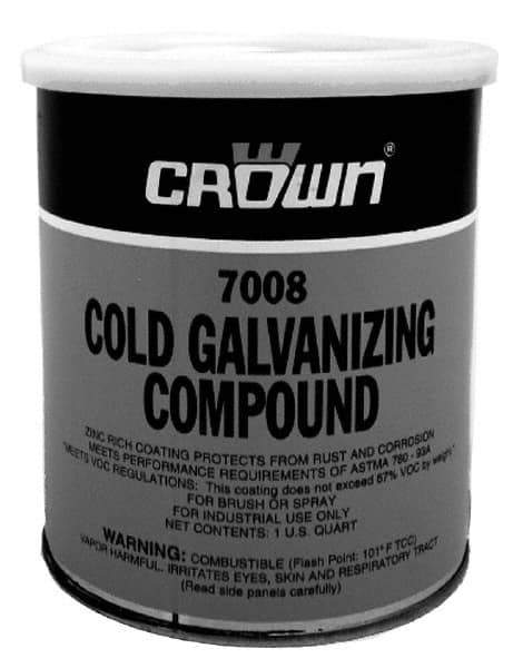 Crown - 32 oz Zinc Cold Galvanizing Compound - Comes in Bottle, Food Grade - First Tool & Supply