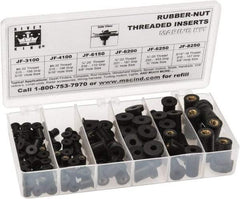 RivetKing 115 Piece #8-32 to 1/4-20 Thread Neoprene Well Nut Assortment 5/16 to 1/2" Body Diam, Includes #10-32 x 3/8, #8-32 x 5/16 & 1/4-20 x 1/2 - First Tool & Supply