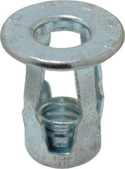 RivetKing - 1/4-20 UNC Thread, Clear Zinc Plated, Steel, Screwdriver Installed Rivet Nut - 1/64 to 0.075" Grip, 5/8" Flange Diam, 0.718" Long - First Tool & Supply