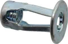 RivetKing - 1/4-20 UNC Thread, Clear Zinc Plated, Steel, Screwdriver Installed Rivet Nut - 1/4 to 0.35" Grip, 5/8" Flange Diam, 29/32" Long - First Tool & Supply