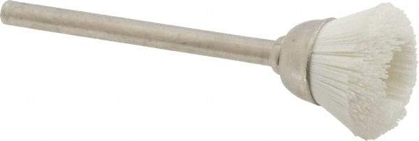 Osborn - 9/16" Diam, 1/8" Shank Straight Wire Alumina Silicate Cup Brush - Ultra Fine Grade, 0.012" Filament Diam, 6,000 Max RPM - First Tool & Supply