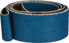 Made in USA - 1" Wide x 42" OAL, 80 Grit, Zirconia Alumina Abrasive Belt - Zirconia Alumina, Medium, Coated, X Weighted Cloth Backing - First Tool & Supply