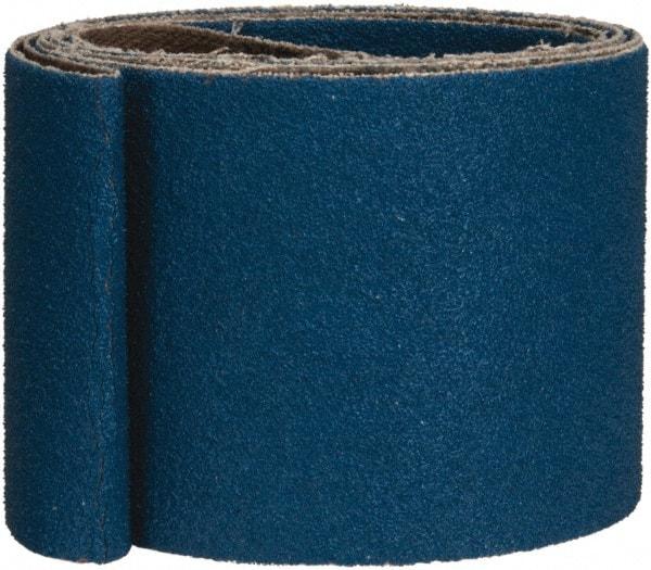 Made in USA - 2" Wide x 48" OAL, 80 Grit, Zirconia Alumina Abrasive Belt - Zirconia Alumina, Medium, Coated, X Weighted Cloth Backing - First Tool & Supply