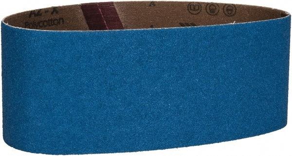 Made in USA - 3" Wide x 21" OAL, 60 Grit, Zirconia Alumina Abrasive Belt - Zirconia Alumina, Medium, Coated, X Weighted Cloth Backing - First Tool & Supply