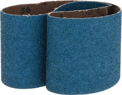 Made in USA - 3" Wide x 24" OAL, 36 Grit, Zirconia Alumina Abrasive Belt - Zirconia Alumina, Very Coarse, Coated, X Weighted Cloth Backing - First Tool & Supply