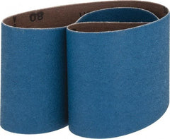 Made in USA - 3" Wide x 24" OAL, 80 Grit, Zirconia Alumina Abrasive Belt - Zirconia Alumina, Medium, Coated, X Weighted Cloth Backing - First Tool & Supply