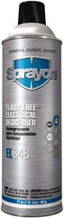 Sprayon - 17 Ounce Aerosol Electrical Grade Cleaner/Degreaser - 37,000 Volt Dielectric Strength, Nonflammable, Food Grade, Plastic Safe - First Tool & Supply