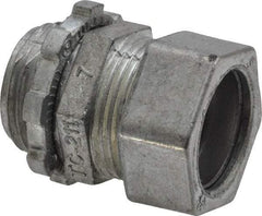 Thomas & Betts - 1/2" Trade, Die Cast Zinc Compression Straight EMT Conduit Connector - Noninsulated - First Tool & Supply