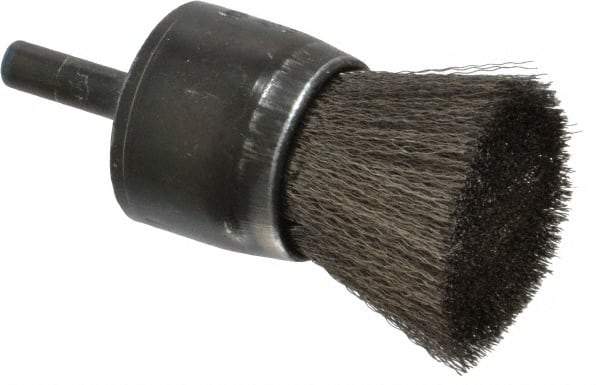 Osborn - 1" Brush Diam, Crimped, End Brush - 1/4" Diam Shank, 20,000 Max RPM - First Tool & Supply