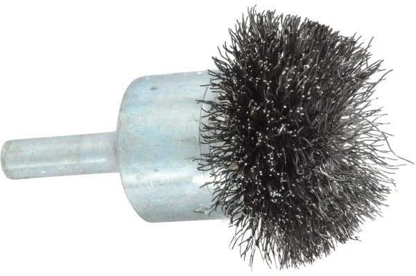 Osborn - 1-1/2" Brush Diam, Crimped, End Brush - 1/4" Diam Shank, 15,000 Max RPM - First Tool & Supply