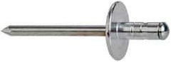 RivetKing - Size 62-64 Large Flange Head Aluminum Multi Grip Blind Rivet - Steel Mandrel, 0.062" to 1/4" Grip, 0.612" Head Diam, 0.192" to 0.196" Hole Diam, 0.519" Length Under Head, 3/16" Body Diam - First Tool & Supply