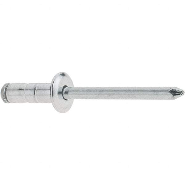 RivetKing - Size 52-54 Large Flange Head Aluminum Multi Grip Blind Rivet - Steel Mandrel, 0.047" to 0.276" Grip, 1/2" Head Diam, 0.16" to 0.164" Hole Diam, 0.512" Length Under Head, 5/32" Body Diam - First Tool & Supply