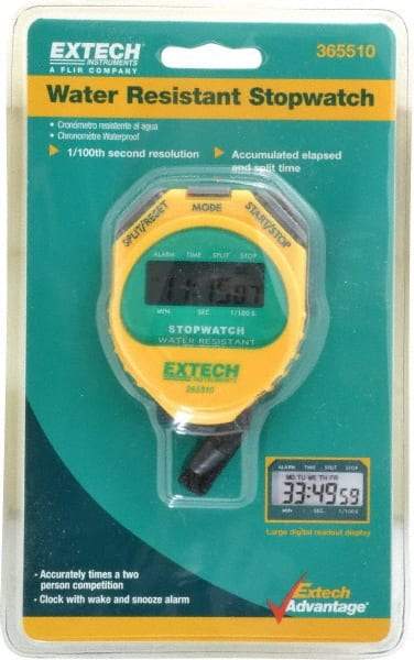 Extech - Stopwatch, Timer and Clock - Yellow - First Tool & Supply