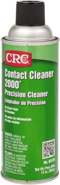 CRC - 13 Ounce Aerosol Contact Cleaner - 30,800 Volt Dielectric Strength, Nonflammable, Food Grade - First Tool & Supply