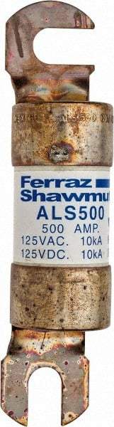 Ferraz Shawmut - 500 Amp General Purpose Round Forklift & Truck Fuse - 125VAC, 125VDC, 4.71" Long x 1" Wide, Bussman ALS500, Ferraz Shawmut ALS500 - First Tool & Supply