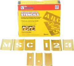 C.H. Hanson - 92 Piece, 1 Inch Character Size, Brass Stencil - Contains Three A Fonts - First Tool & Supply