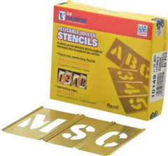 C.H. Hanson - 92 Piece, 1-1/2 Inch Character Size, Brass Stencil - Contains Three A Fonts - First Tool & Supply