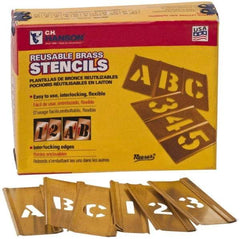 C.H. Hanson - 45 Piece, 2 Inch Character Size, Brass Stencil - First Tool & Supply