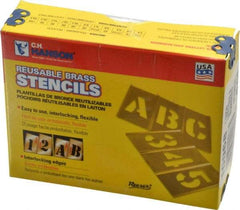 C.H. Hanson - 45 Piece, 1 Inch Character Size, Brass Stencil - First Tool & Supply