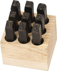 Made in USA - 9 Piece, 1/4" Character Steel Stamp Set - First Tool & Supply