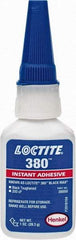 Loctite - 1 oz Bottle Black Instant Adhesive - Series 380, 90 sec Fixture Time, 24 hr Full Cure Time, Bonds to Metal, Plastic & Rubber - First Tool & Supply