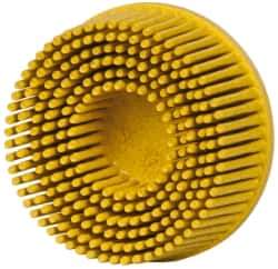 3M - 2" 80 Grit Ceramic Tapered Disc Brush - Medium Grade, Type R Quick Change Connector, 5/8" Trim Length - First Tool & Supply