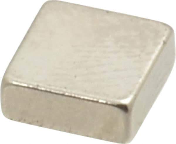 Eclipse - 2.2 Lb Max Holding Capacity Neodymium Rare Earth Block Magnet - 1/4" Long x 1/4" Wide x 0.1" High, 248°F Max Operating Temp - First Tool & Supply