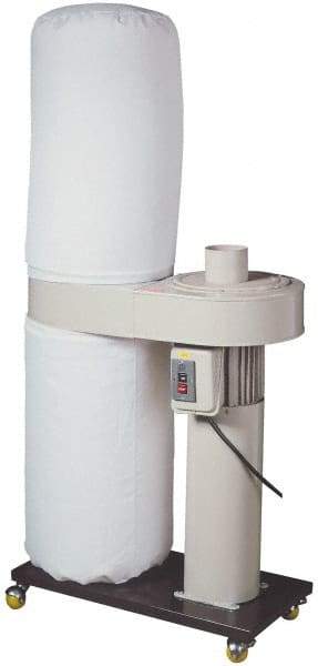 Value Collection - 115/230 Volt (Pre-Wired 230) Portable Dust Collector - 51" Long x 22" Deep x 79" High, (1) 5 & (2) 4" Connection Diam, 1,224 CFM Air Flow, 7.82" Static Pressure Water Level - First Tool & Supply