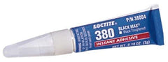 Loctite - 0.11 oz Tube Black Instant Adhesive - Series 380, 90 sec Fixture Time, 24 hr Full Cure Time, Bonds to Metal, Plastic & Rubber - First Tool & Supply