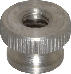 Electro Hardware - 1/4-20" UNC Thread, Uncoated, Grade 302, 303 Stainless Steel Round Knurled Thumb Nut - 3/8" Overall Height, 9/16" Head Diam - First Tool & Supply