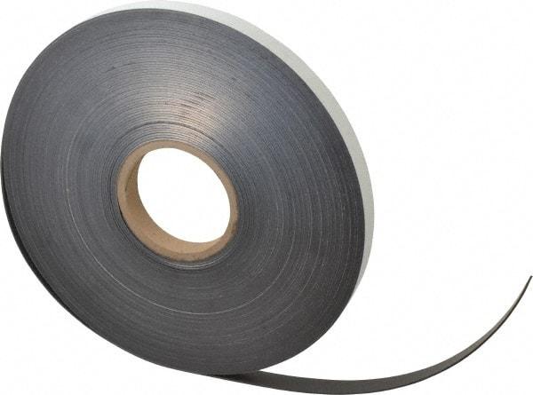 Mag-Mate - 100' Long x 3/4" Wide x 1/16" Thick Flexible Magnetic Strip - 10 Lb Max Pull Force, 5 Linear Ft/Lb Magnetic Pull Force, Adhesive Back - First Tool & Supply