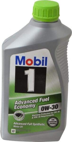 Mobil - 1 Quart Synthetic Engine Oil - Grade 0W-30 - First Tool & Supply