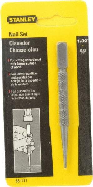 Stanley - Nail Punch - 4" OAL, Steel - First Tool & Supply