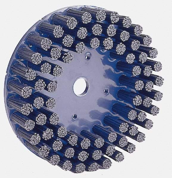 Weiler - 8" 120 Grit Silicon Carbide Crimped Disc Brush - Fine Grade, Plain Hole Connector, 1-1/2" Trim Length, 7/8" Arbor Hole - First Tool & Supply