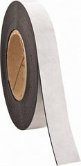 Made in USA - 50' Long x 1" Wide Flexible Magnetic Strip - 4 Lb Max Pull Force, Adhesive Back, Black - First Tool & Supply