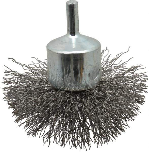 Anderson - 3" Brush Diam, Crimped, Flared End Brush - 1/4" Diam Shank, 16,000 Max RPM - First Tool & Supply