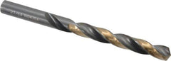 Michigan Drill - 27/64" 118° High Speed Steel Jobber Drill - Oxide/Gold Finish, Right Hand Cut, Spiral Flute, Straight Shank, 5-3/8" OAL, Split Point - First Tool & Supply