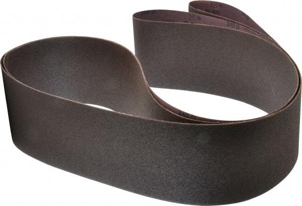 3M - 4" Wide x 132" OAL, 80 Grit, Aluminum Oxide Abrasive Belt - Aluminum Oxide, Medium, Coated, X Weighted Cloth Backing, Series 240D - First Tool & Supply