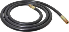 Made in USA - 1/2" Inside x 55/64" Outside Diam, 4,000 psi Working Pressure, Hydraulic Hose - 1/2-14 Thread, 120" Long, 10-1/2' Standard Coil Length, 7" Bend Radius, Nitrile Rubber, -40 to 121°C Max - First Tool & Supply