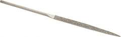 Value Collection - 5-1/2" OAL Fine Barrette Needle Diamond File - 13/64" Wide x 3/32" Thick, 2-3/4 LOC - First Tool & Supply