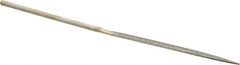 Value Collection - 5-1/2" OAL Medium Half Round Needle Diamond File - 13/64" Wide x 1/16" Thick, 2-3/4 LOC - First Tool & Supply