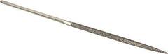 Value Collection - 5-1/2" OAL Coarse Triangular Needle Diamond File - 11/64" Wide x 5/64" Thick, 2-3/4 LOC - First Tool & Supply