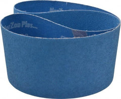 Norton - 4" Wide x 36" OAL, 60 Grit, Zirconia Alumina Abrasive Belt - Zirconia Alumina, Medium, Coated, X Weighted Cloth Backing, Series R823 - First Tool & Supply