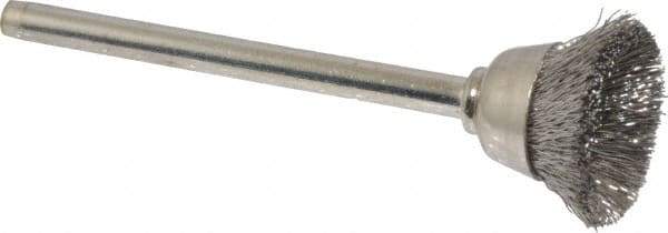 Anderson - 9/16" Diam, 1/8" Shank Diam, Stainless Steel Fill Cup Brush - 0.005 Wire Diam, 25,000 Max RPM - First Tool & Supply