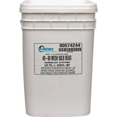 Made in USA - Coarse/Medium Grade Smooth Glass Bead - 40 to 60 Grit, 50 Lb Pail - First Tool & Supply