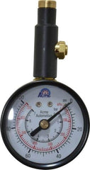 Acme - 0 to 100 psi Dial Straight Tire Pressure Gauge - Closed Check - First Tool & Supply