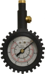 Acme - 0 to 100 psi Dial Straight Tire Pressure Gauge - Closed Check - First Tool & Supply