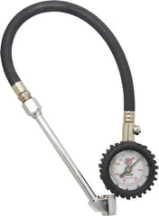 Acme - 0 to 160 psi Dial Dual Tire Pressure Gauge - Closed Check, 12' Hose Length - First Tool & Supply