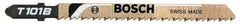 Bosch - 4-5/8" Long, 8 Teeth per Inch, High Carbon Steel Jig Saw Blade - Toothed Edge, 0.28" Wide x 0.06" Thick, T-Shank, Ground Taper Tooth Set - First Tool & Supply